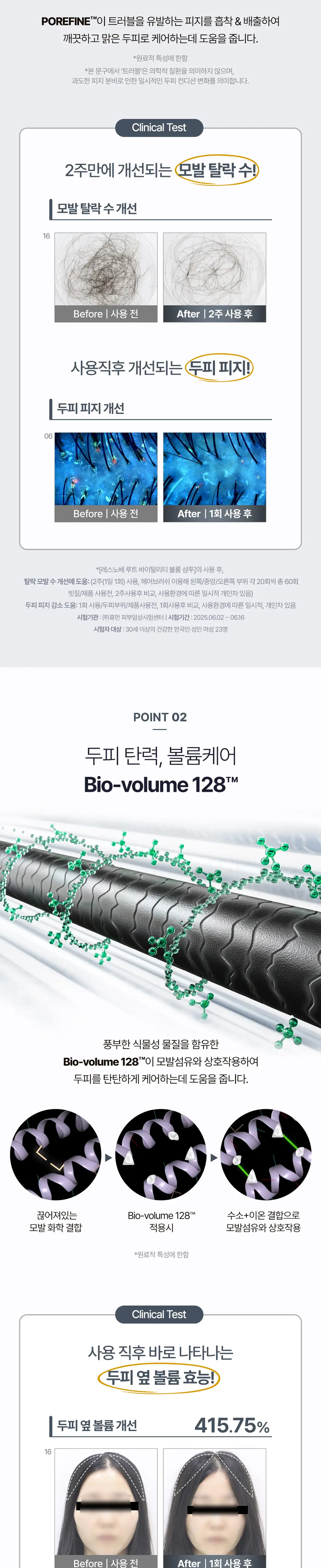 [두피탄력/탈락모 개선] 레스노베 루트 바이탈리티 볼륨 샴푸 100ml 상세페이지 3